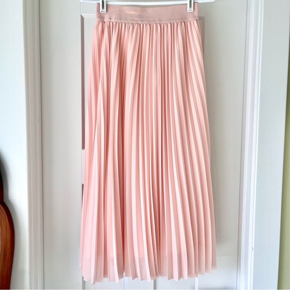 NWOT Quince pink pleated skirt